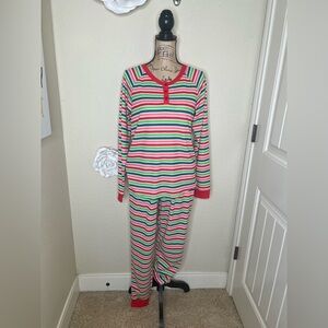 NTM: Pajamaramas Striped Waffle Knit Pajama Set Top & Drawstring Pants Sz M NWT